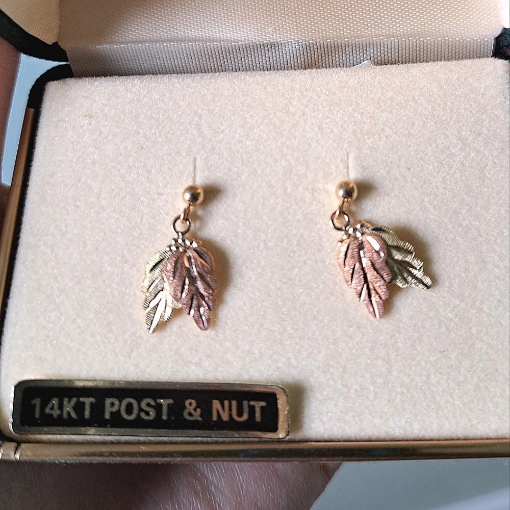 14 KT Leaf Earrings